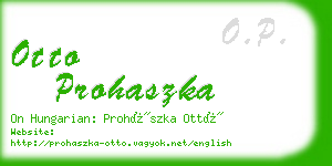 otto prohaszka business card